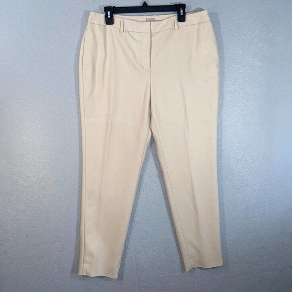 Chicos Pants Womens 2R Beige Pockets Belt Loop High Rise Business Casual - Picture 1 of 14